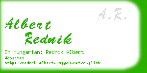 albert rednik business card